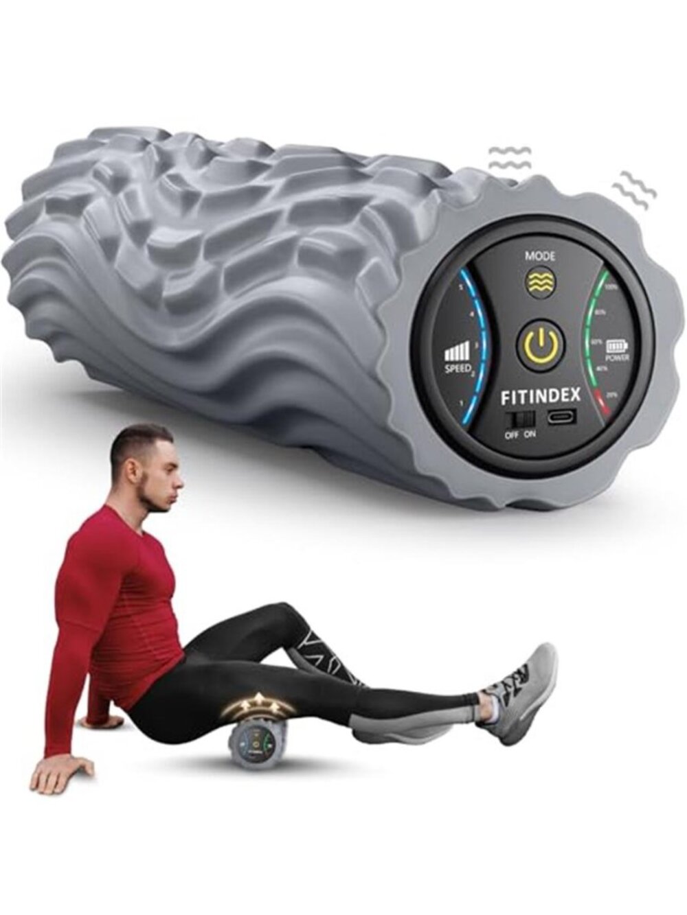 Vibrating Foam Roller for Back Pain, FSA&HSA Eligible,5-Speed Muscle Deep Tissue